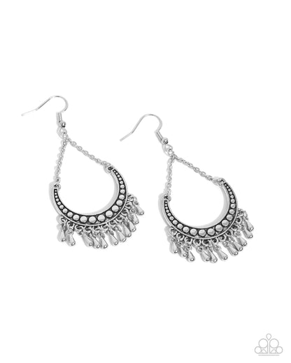 Melodic Moons - silver - Paparazzi earrings