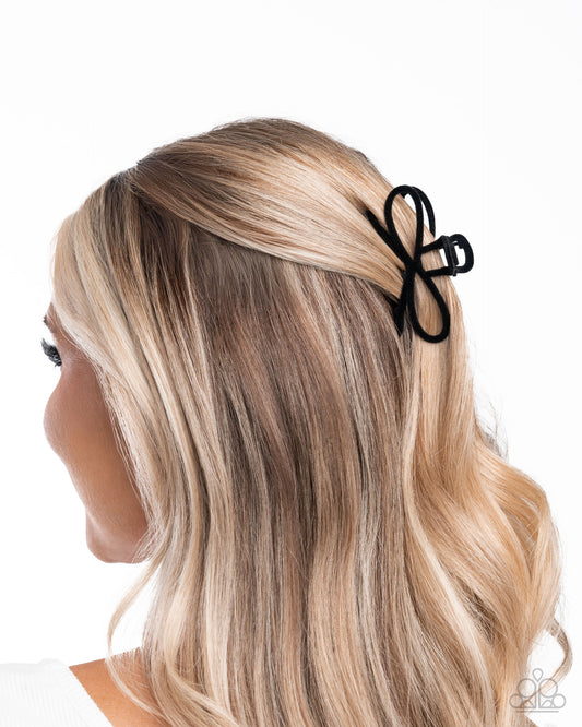Merry BOW Round - black - Paparazzi hair clip