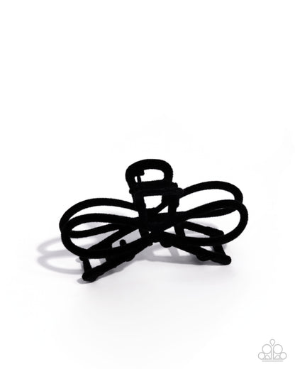 Merry BOW Round - black - Paparazzi hair clip