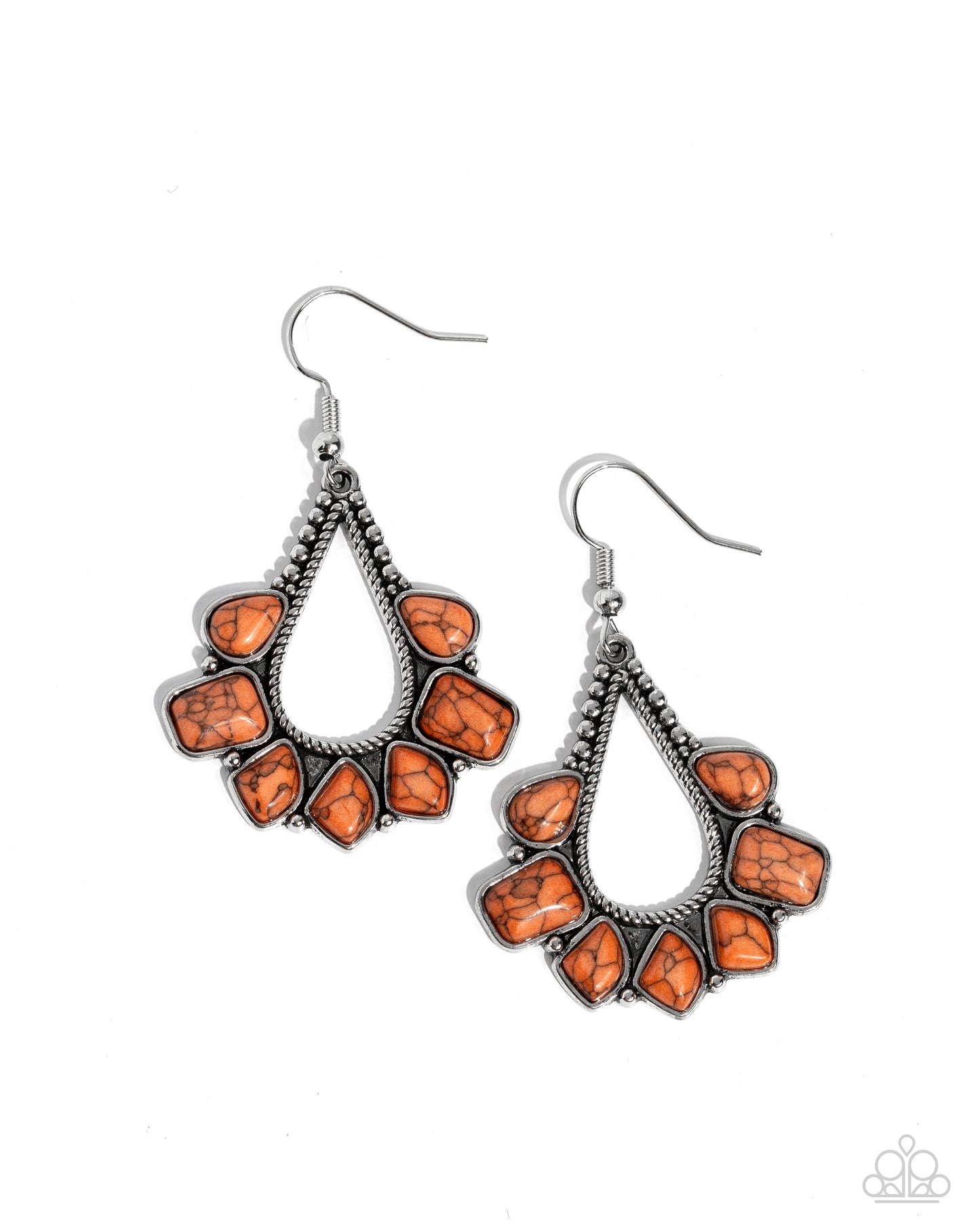 Mesa Trek - orange - Paparazzi earrings