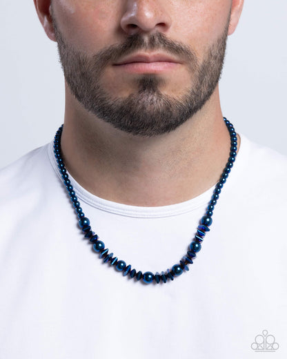 Metallic Memory - blue - Paparazzi MENS necklace