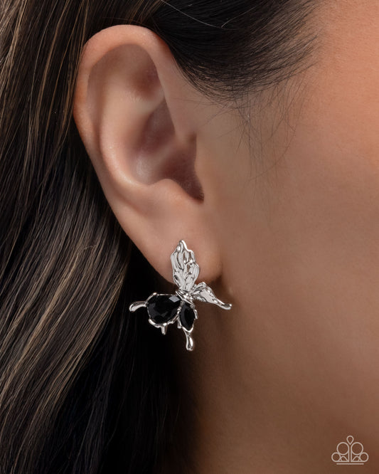Metamorphosis Moment - black - Paparazzi earrings