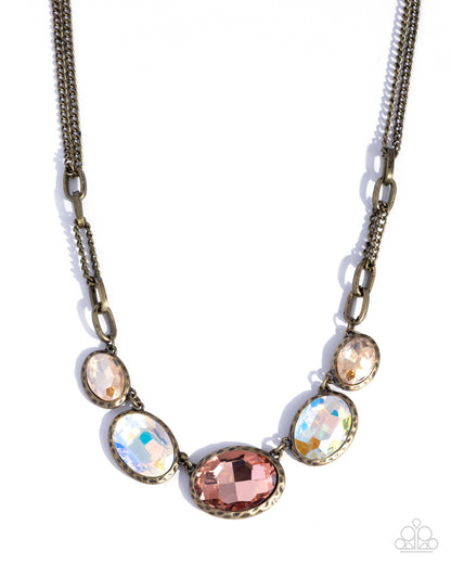 Mic Dropping Color - brass - Paparazzi necklace