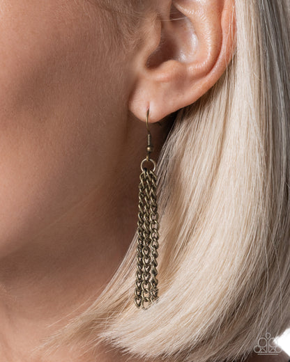 Mic Dropping Color - brass - Paparazzi necklace