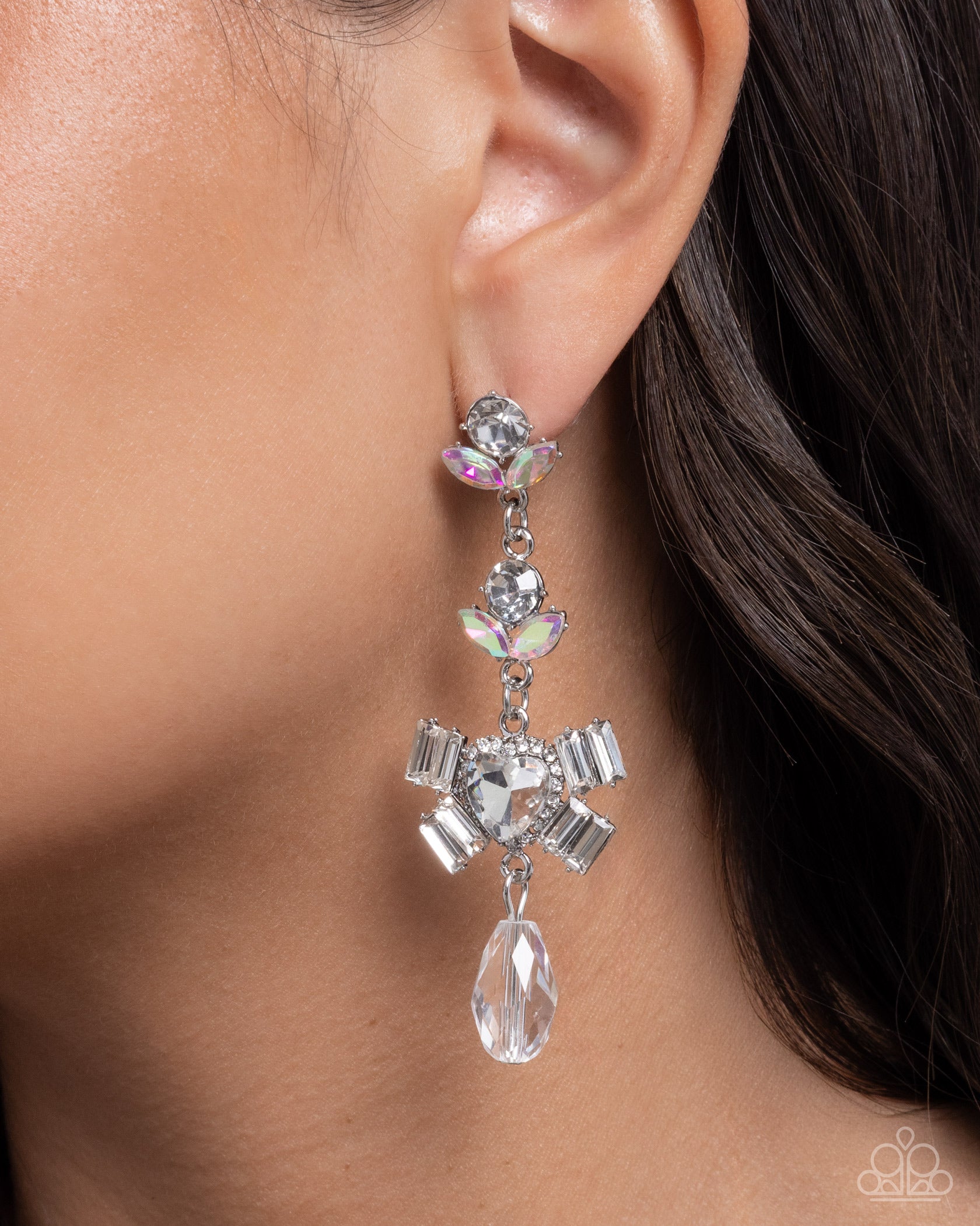 Millennial Malibu - white - Paparazzi earrings
