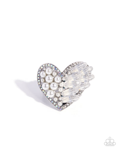 Mismatched Matchmaker - white - Paparazzi ring
