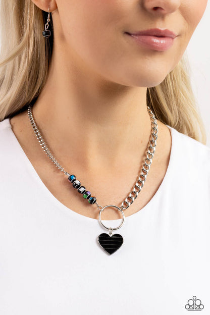 Mismatched Mayhem - black - Paparazzi necklace