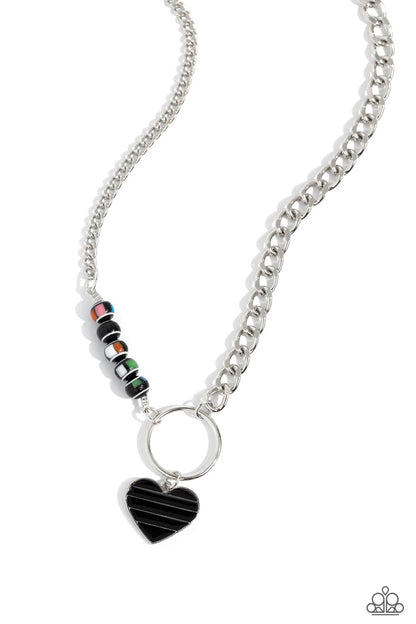 Mismatched Mayhem - black - Paparazzi necklace