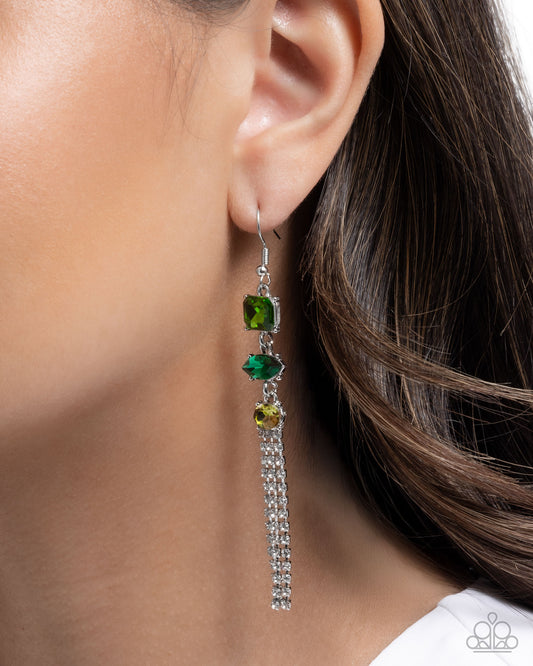 Mismatched Moment - green - Paparazzi earrings