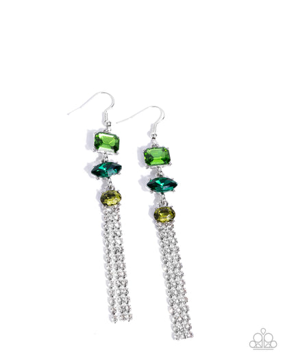 Mismatched Moment - green - Paparazzi earrings