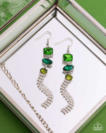 Mismatched Moment - green - Paparazzi earrings
