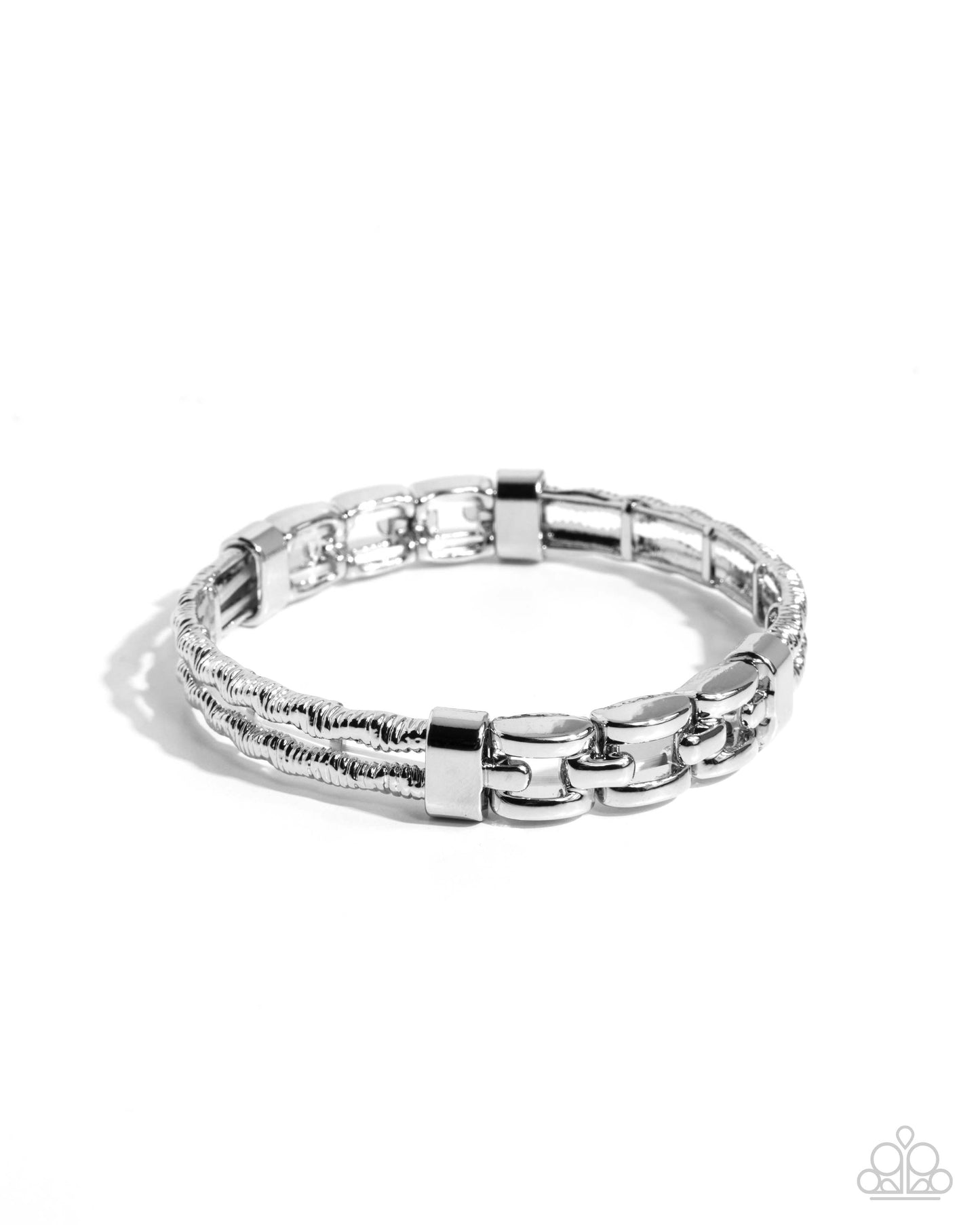 Mismatched Movement - silver - Paparazzi bracelet