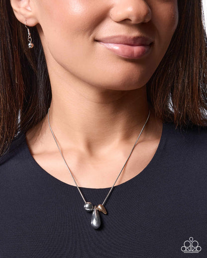 Mismatched Trio - silver - Paparazzi necklace