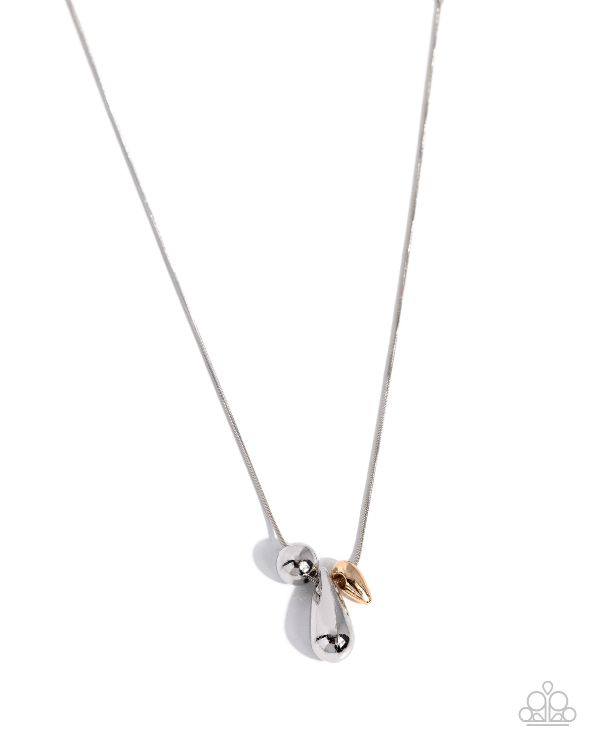 Mismatched Trio - silver - Paparazzi necklace