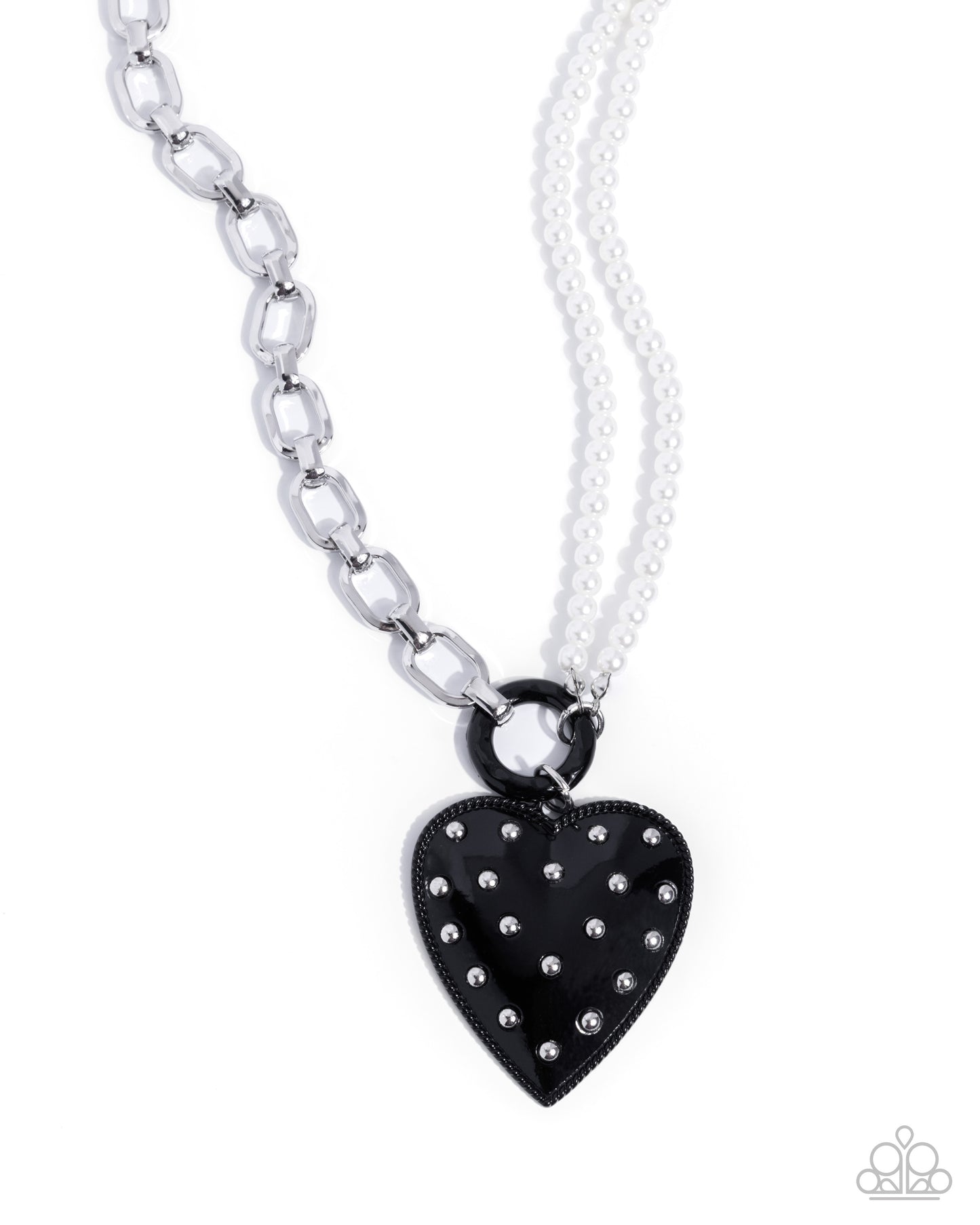 Mismatched Merger - black - Paparazzi necklace