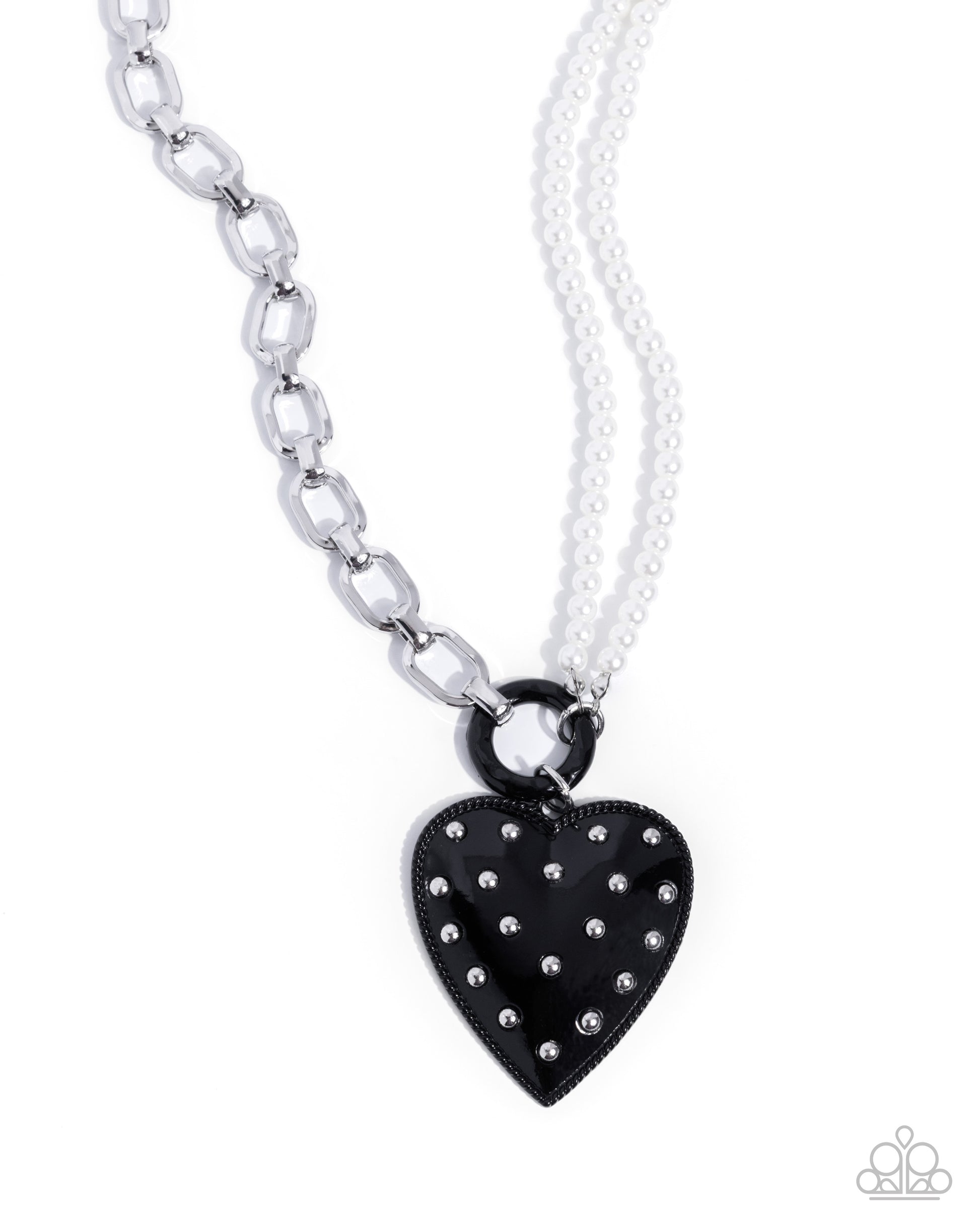 Mismatched Merger - black - Paparazzi necklace