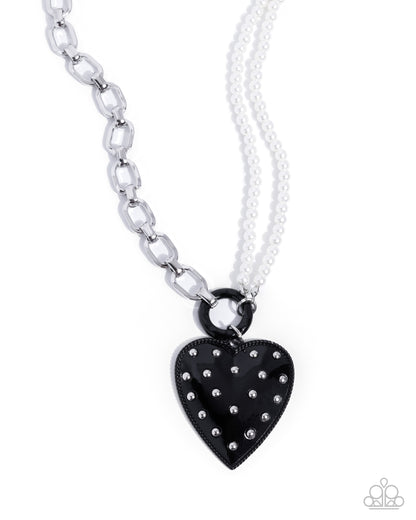 Mismatched Merger - black - Paparazzi necklace