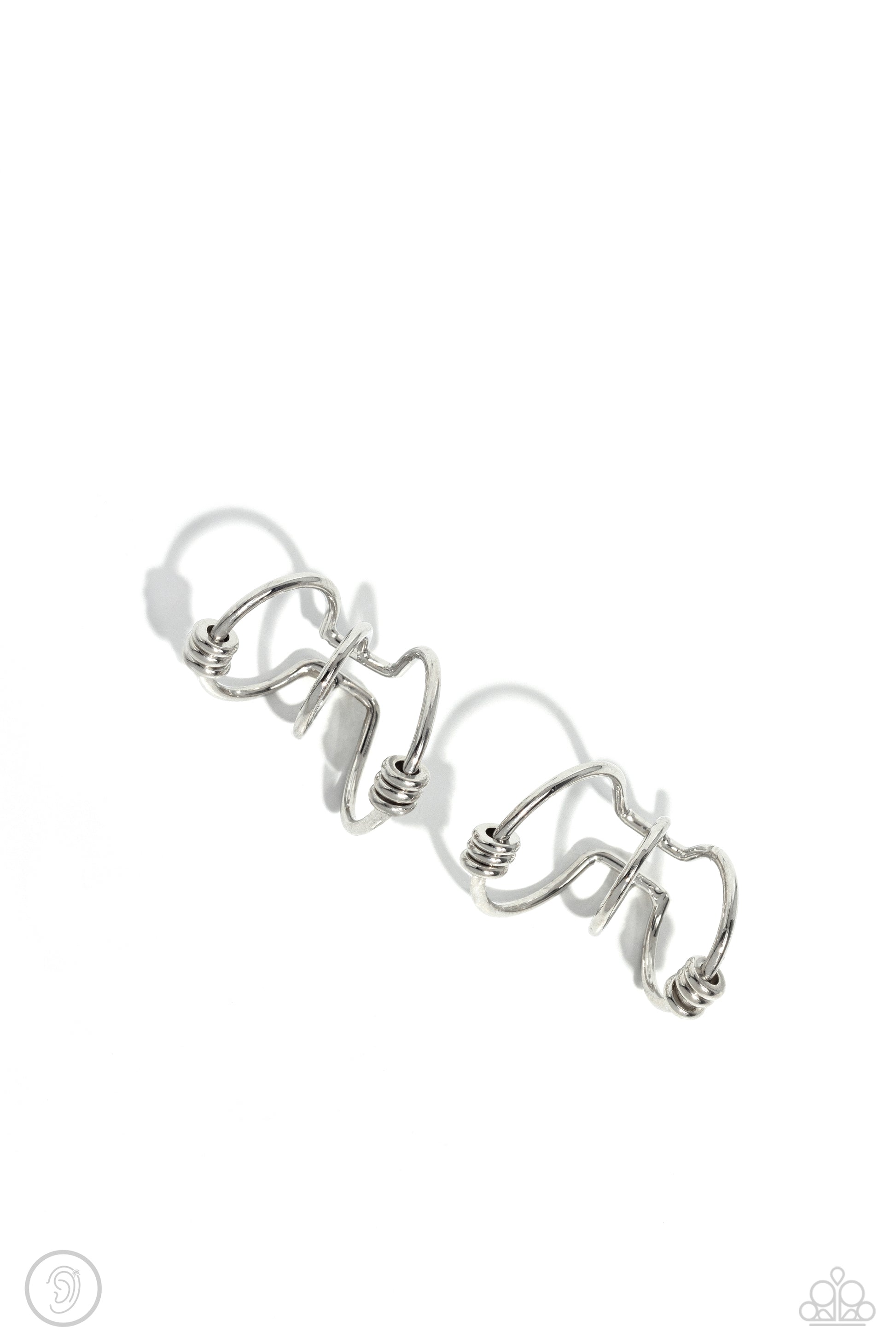 Mobile Maven - silver - Paparazzi ear cuff