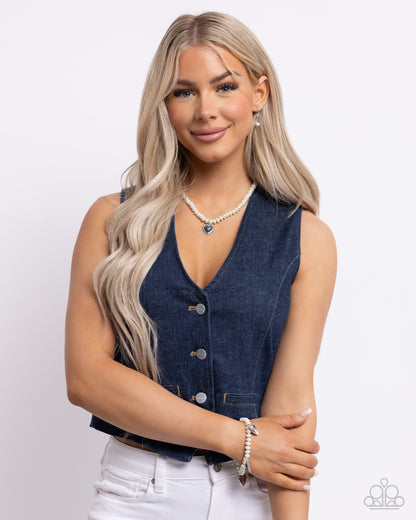 Modest Malibu - silver - Paparazzi necklace