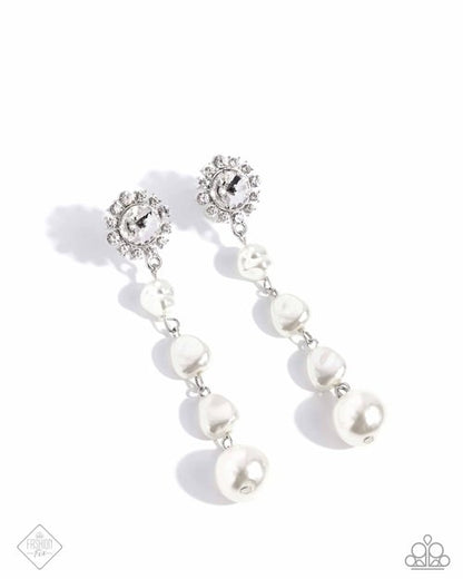 Modish Motif - white - Paparazzi earrings