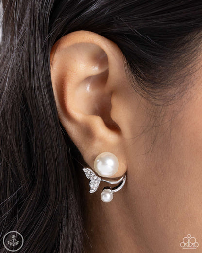 Modular Mermaid - white - Paparazzi earrings