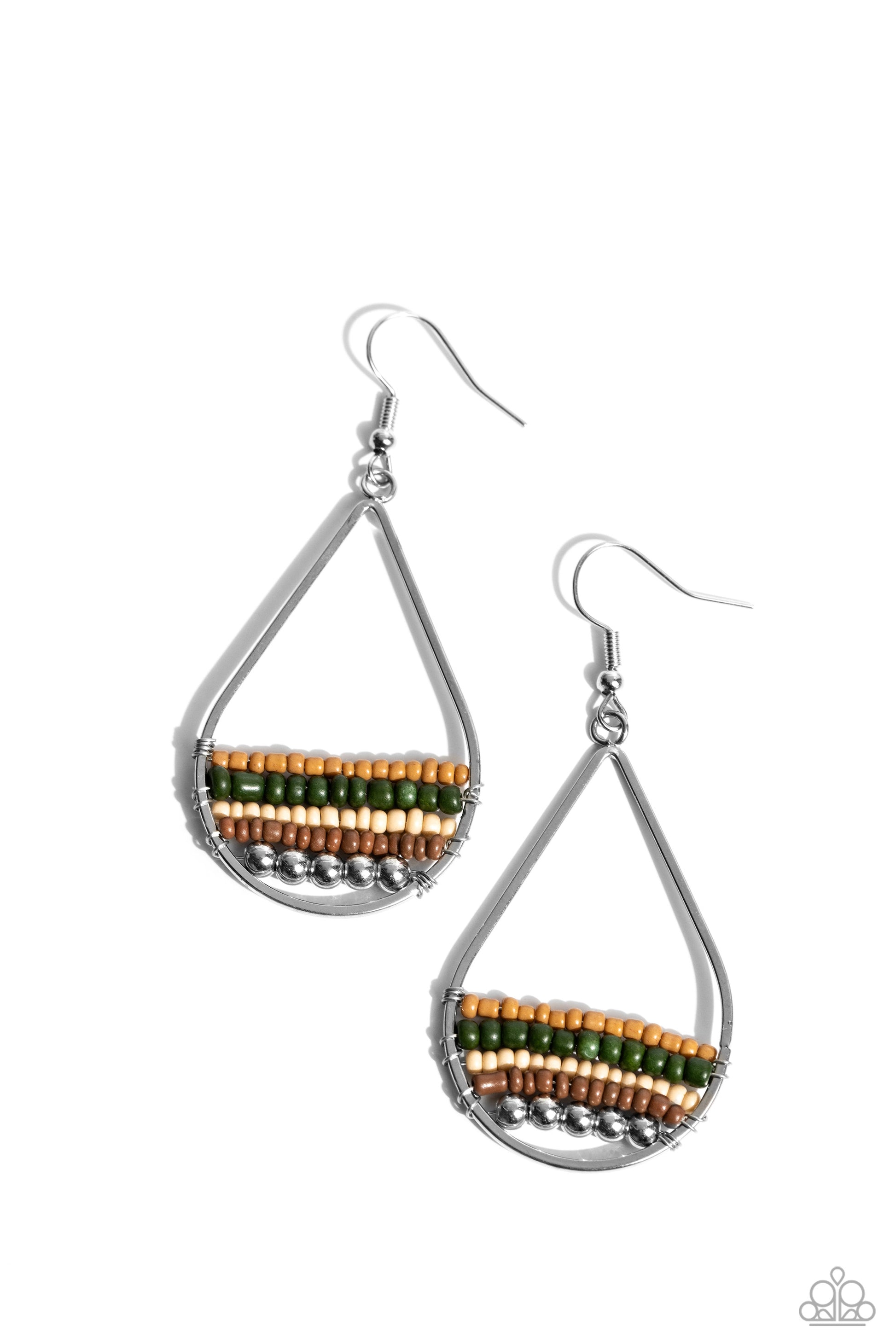 Mojave Mardi Gras - green - Paparazzi earrings