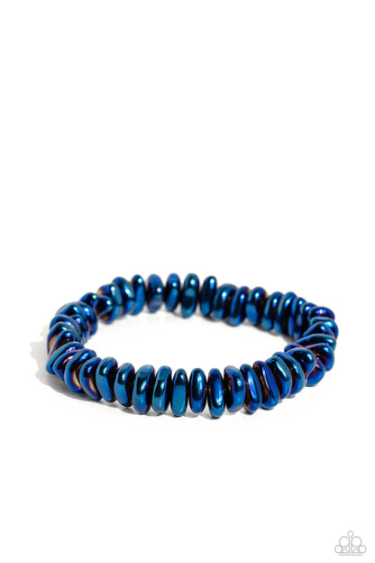 Monochromatic Mechanic - blue - Paparazzi MENS bracelet