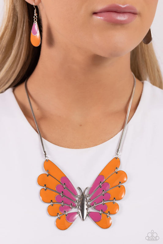 Moth Maven - pink - Paparazzi necklace