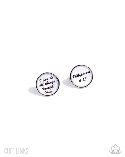 Motivated by Grace - white - Paparazzi MENS cufflinks