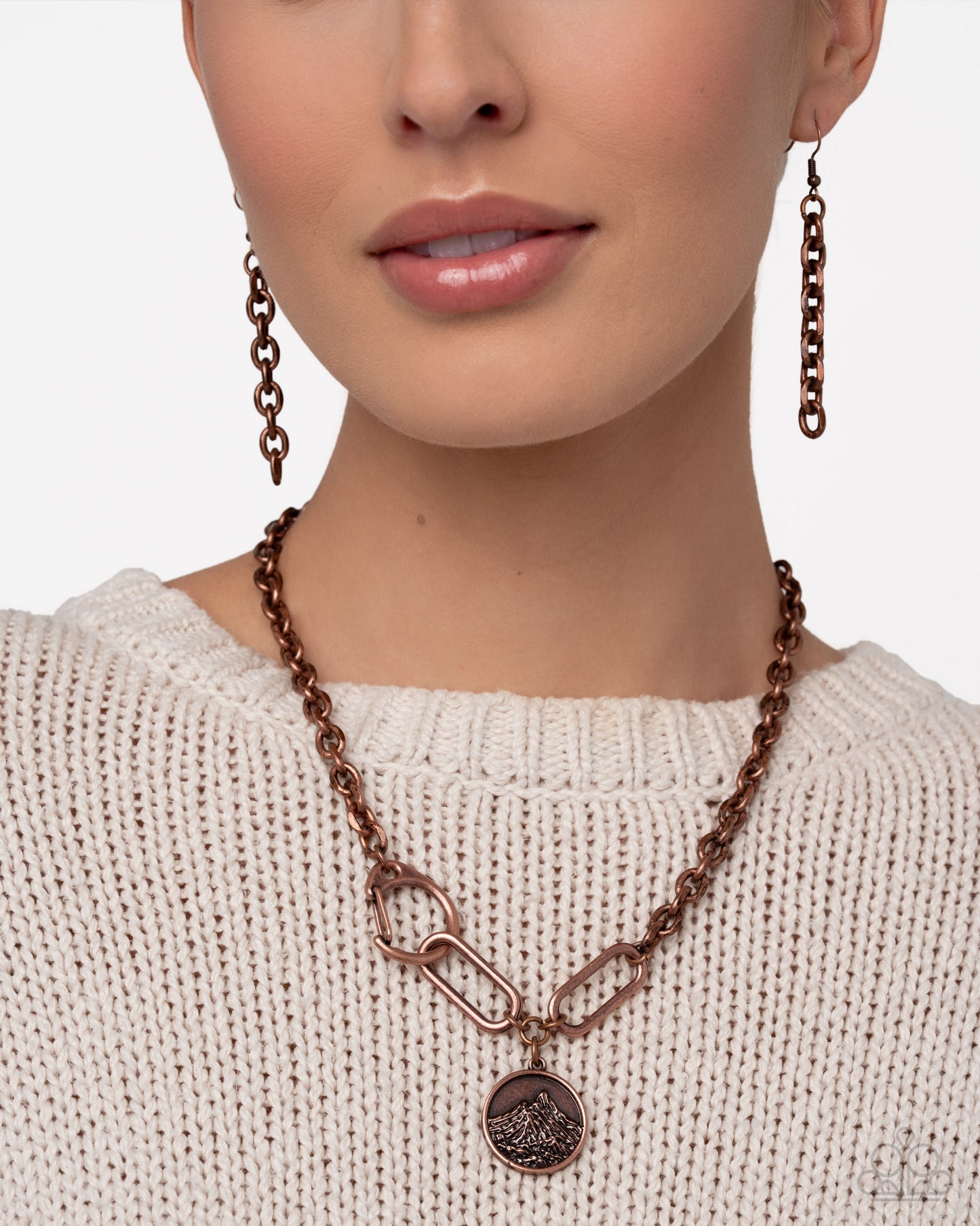 Mountain Region - copper - Paparazzi necklace