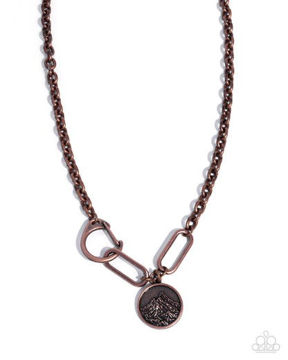 Mountain Region - copper - Paparazzi necklace
