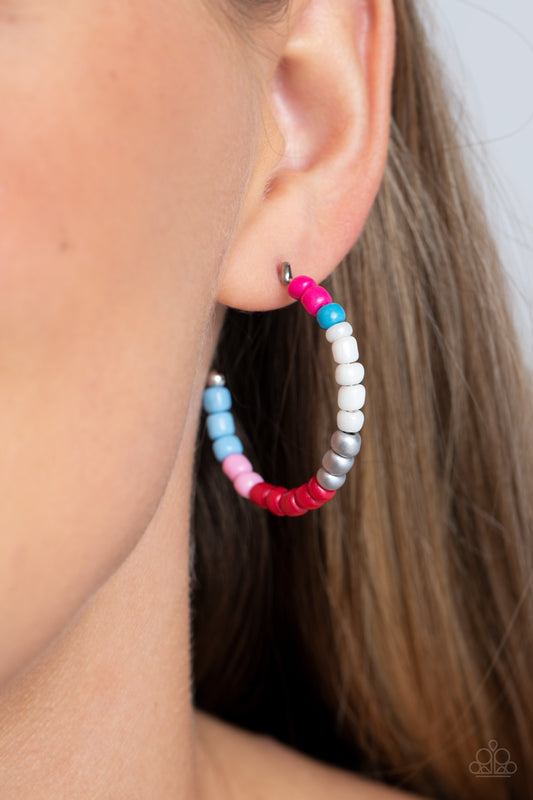 Multicolored Mambo - pink (multi) - Paparazzi earrings