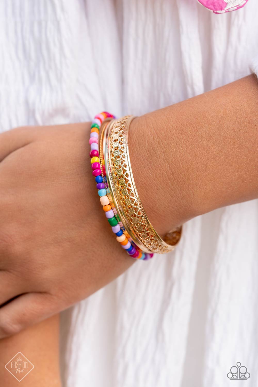Multicolored Medley - gold - Paparazzi bracelet