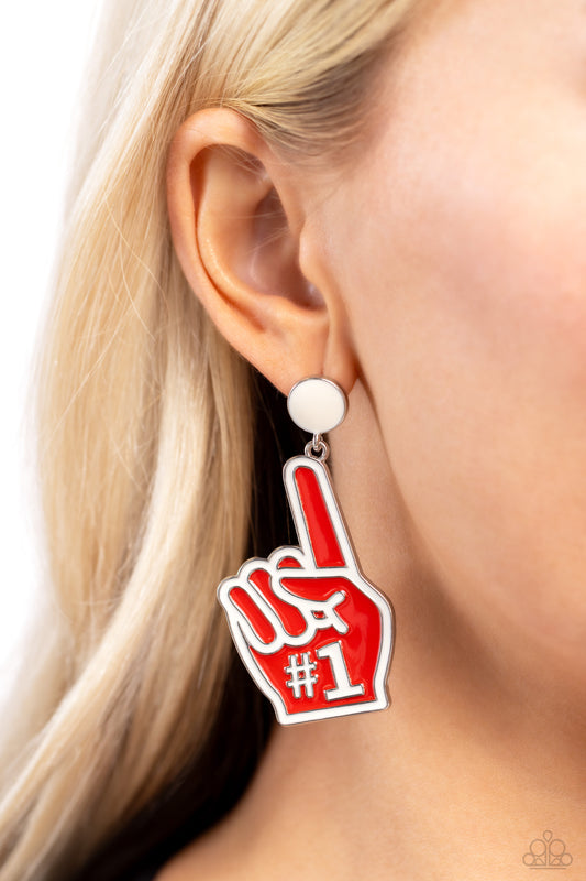 My Number One - red - Paparazzi earrings