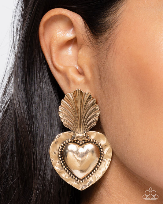 Mythical Moment - gold - Paparazzi earrings