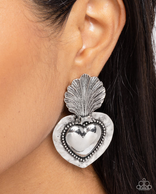 Mythical Moment - silver - Paparazzi earrings