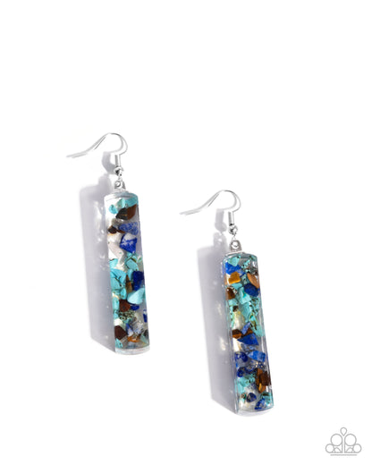 Natural Nightlife - multi (blue) - Paparazzi earrings