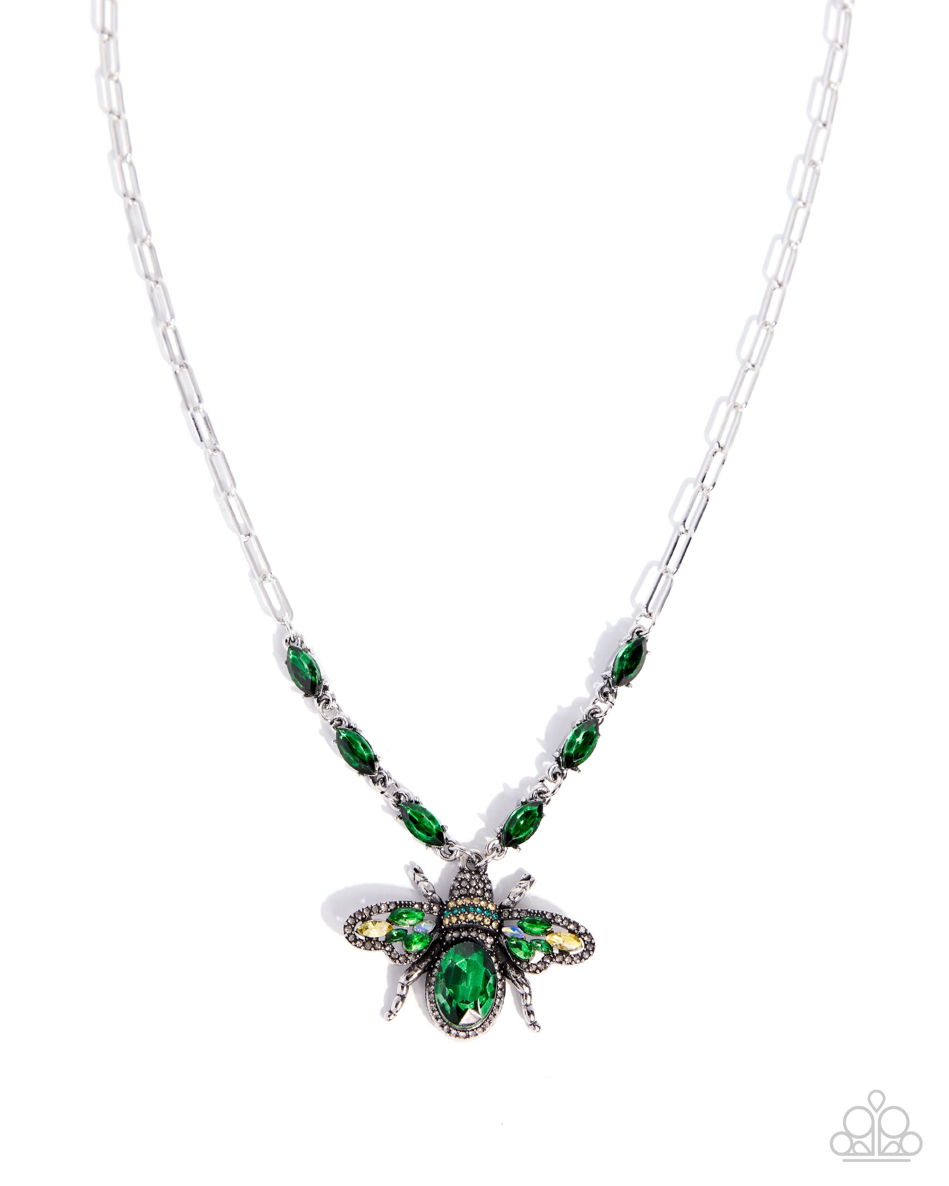 Neoclassical Novelty - green - Paparazzi necklace
