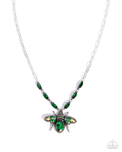 Neoclassical Novelty - green - Paparazzi necklace