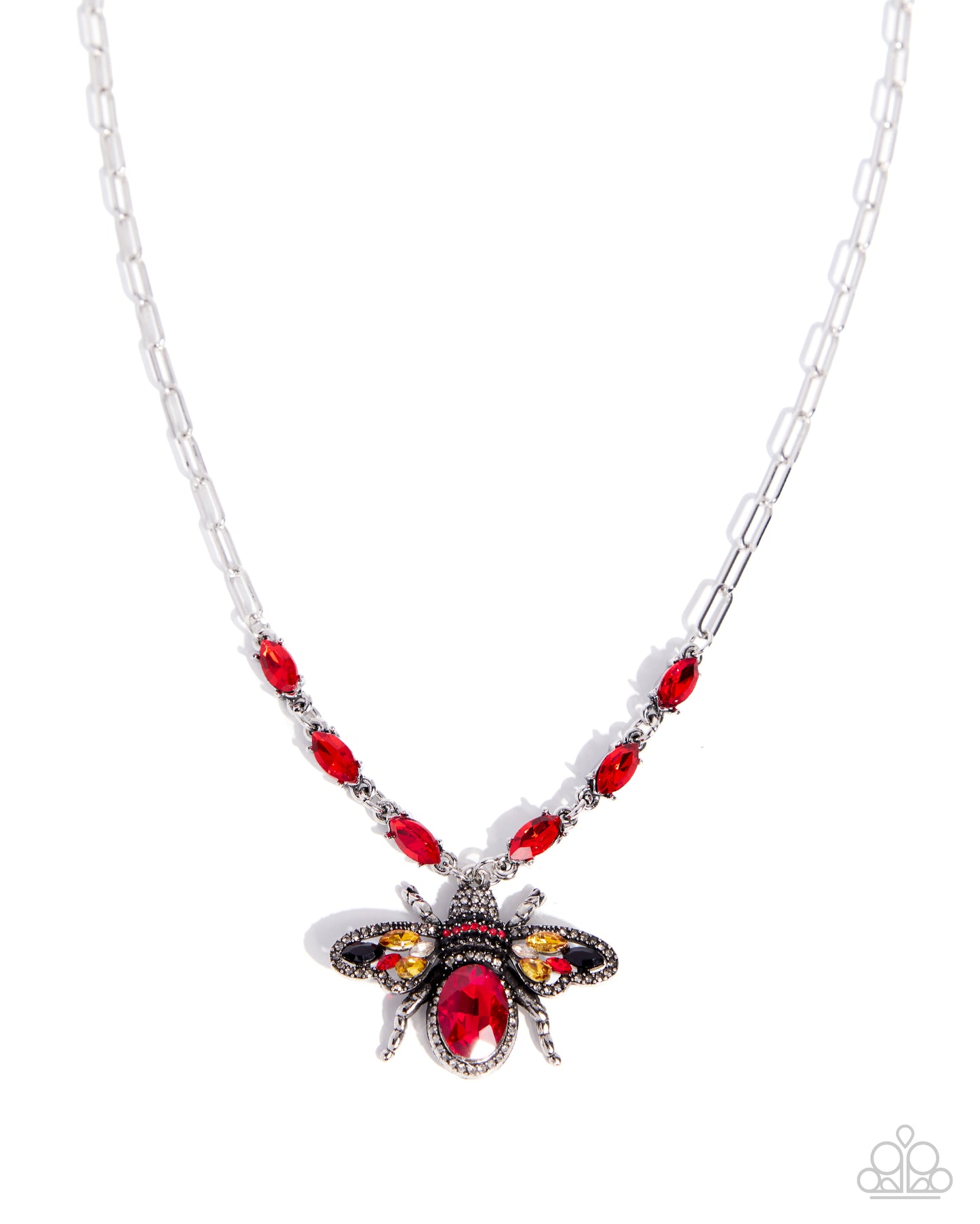 Neoclassical Novelty - red - Paparazzi necklace