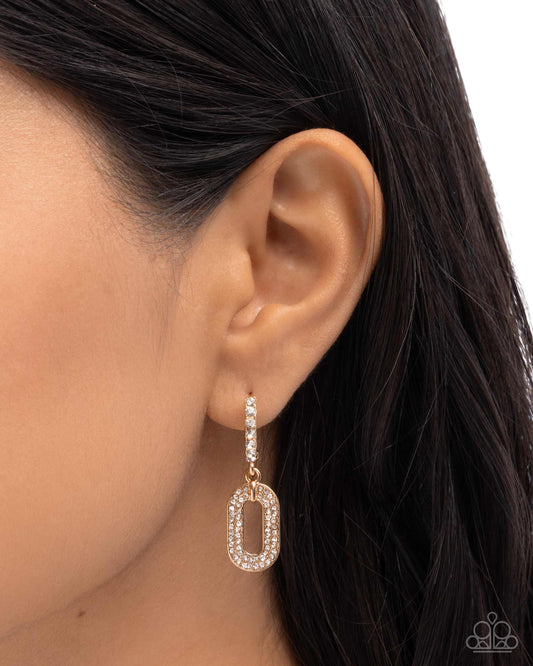 Next-Level Luminescence - gold - Paparazzi earrings