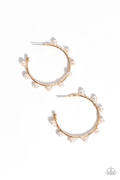 Night at the Gala - gold - Paparazzi earrings