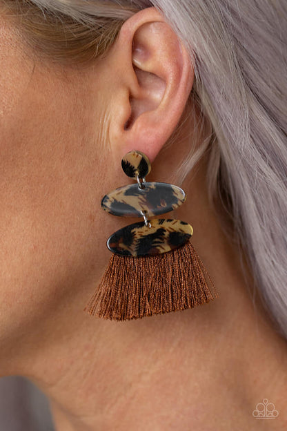 No One Likes a CHEETAH - brown - Paparazzi earrings