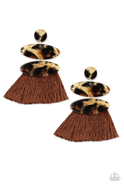 No One Likes a CHEETAH - brown - Paparazzi earrings