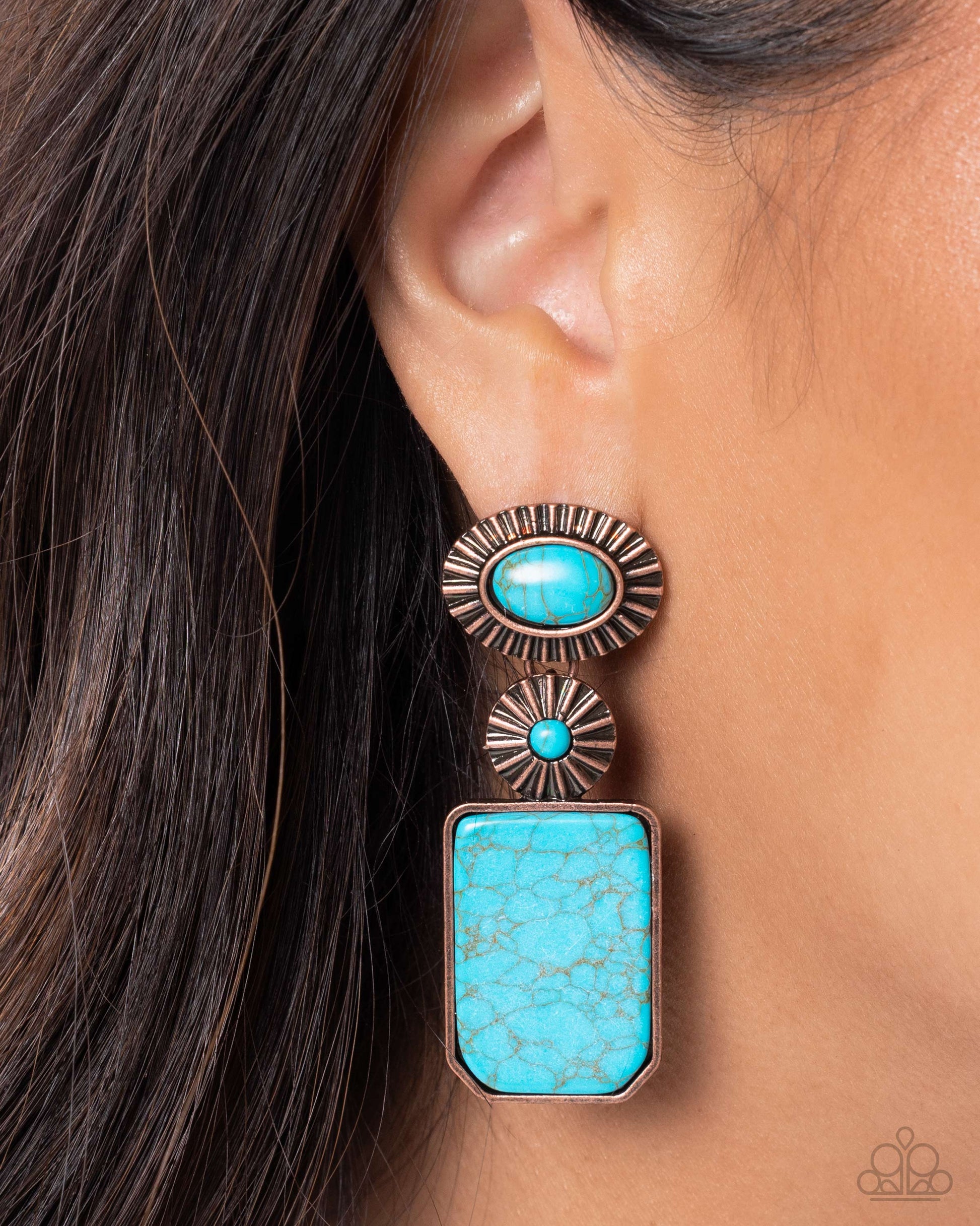 Noteworthy Navigation - copper - Paparazzi earrings