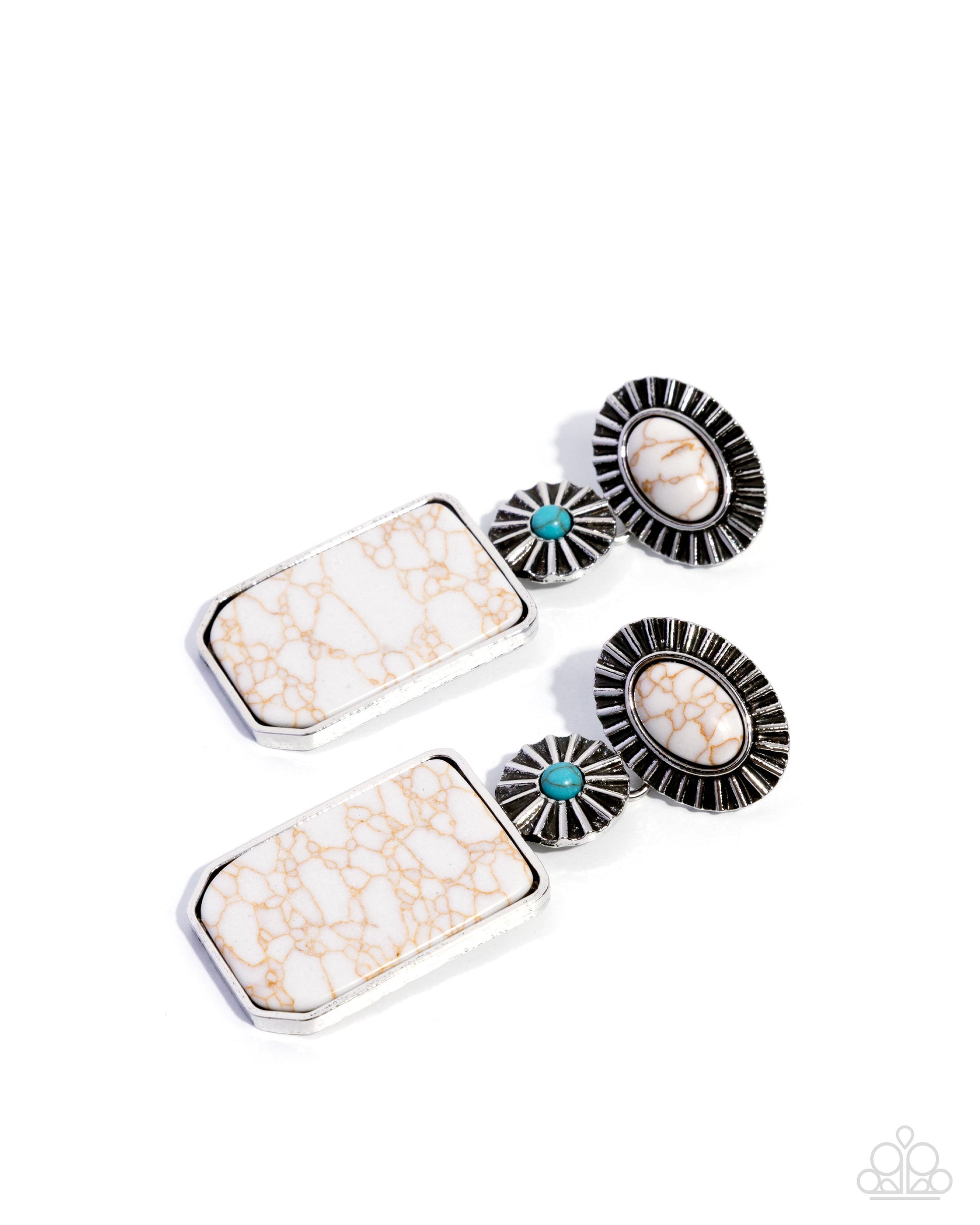 Noteworthy Navigation - white - Paparazzi earrings