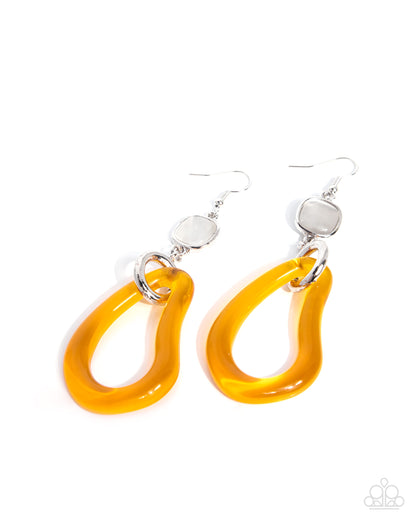 Noticeable Detail - yellow - Paparazzi earrings