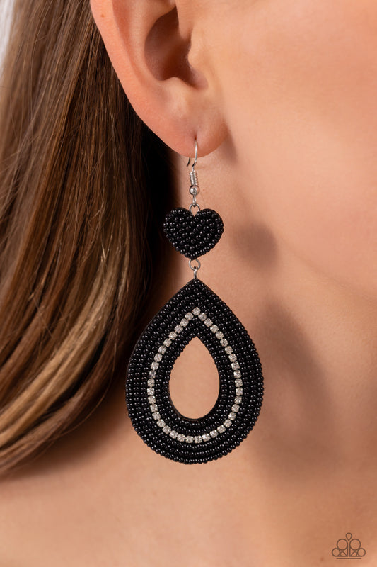 Now SEED Here - black - Paparazzi earrings