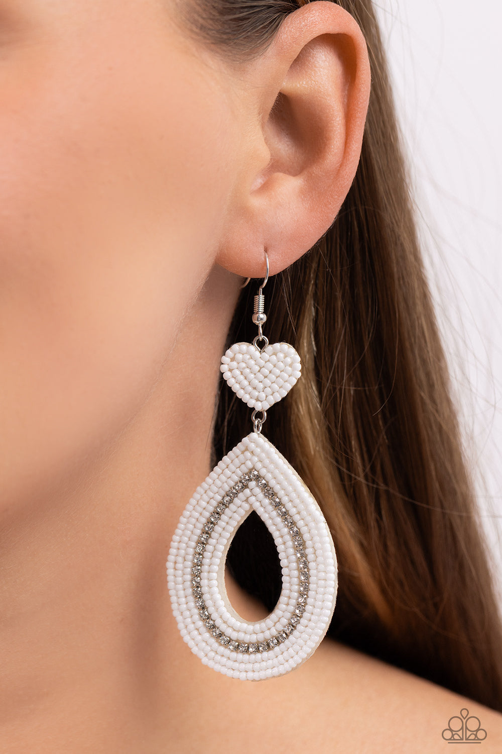 Now SEED Here - white - Paparazzi earrings