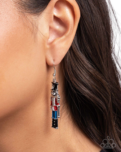 Nutcracker Nuance - red - Paparazzi earrings